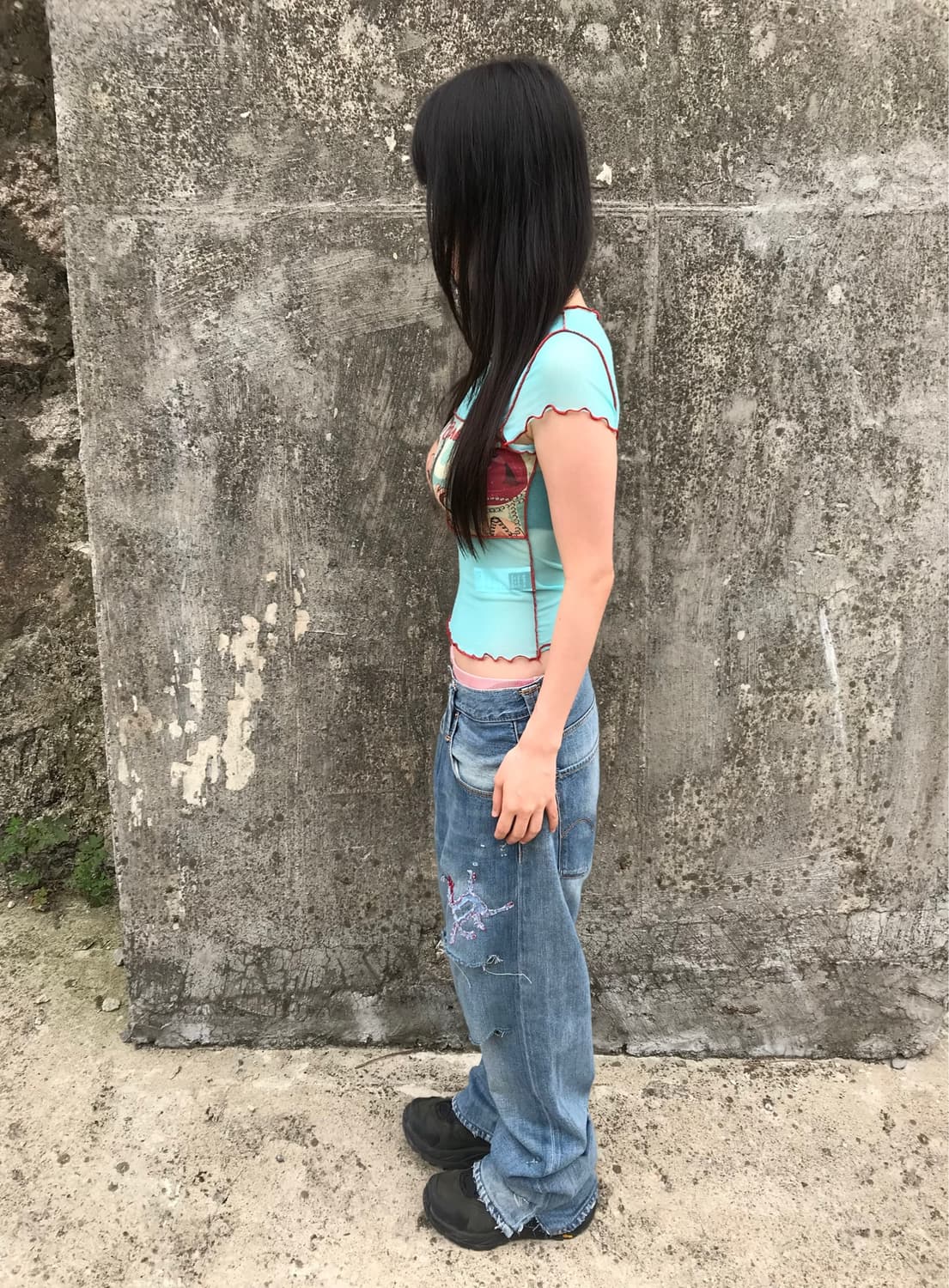 vintage printing mesh top 상품이미지5