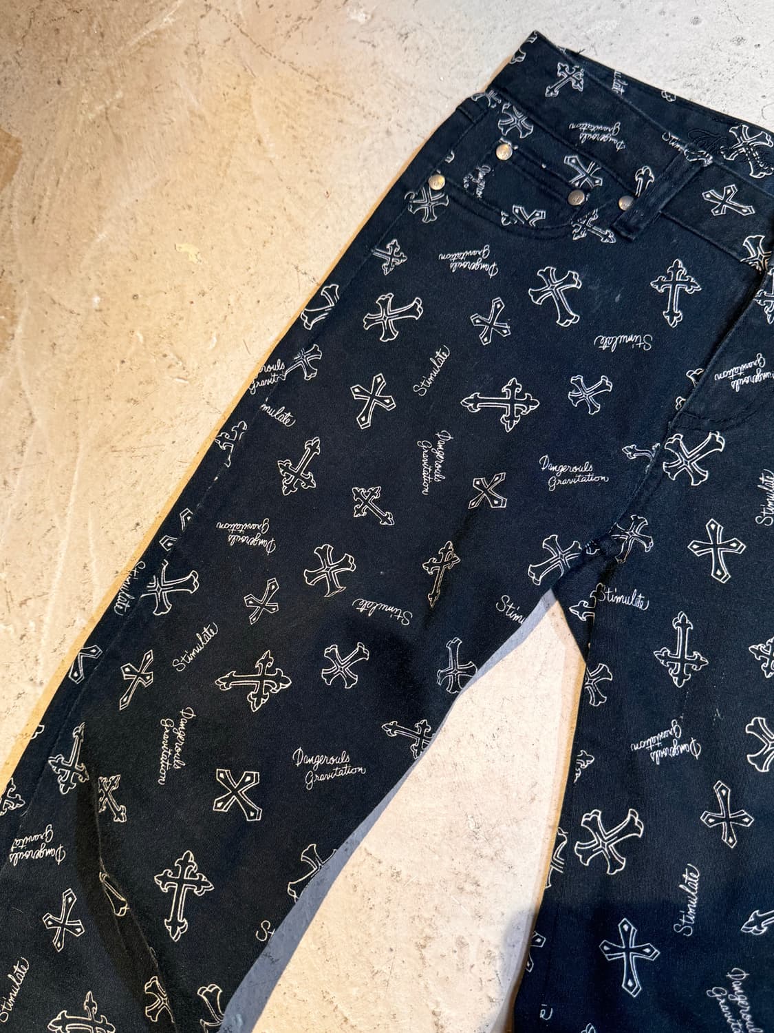 크로스 패턴 스키니진 상품이미지4