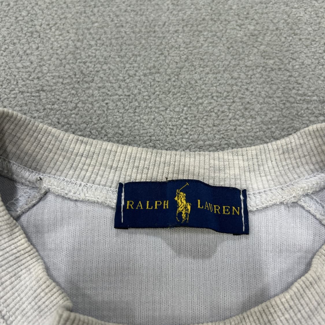 폴로 랄프로렌 와플 니트 맨투맨 회색 m 상품이미지2