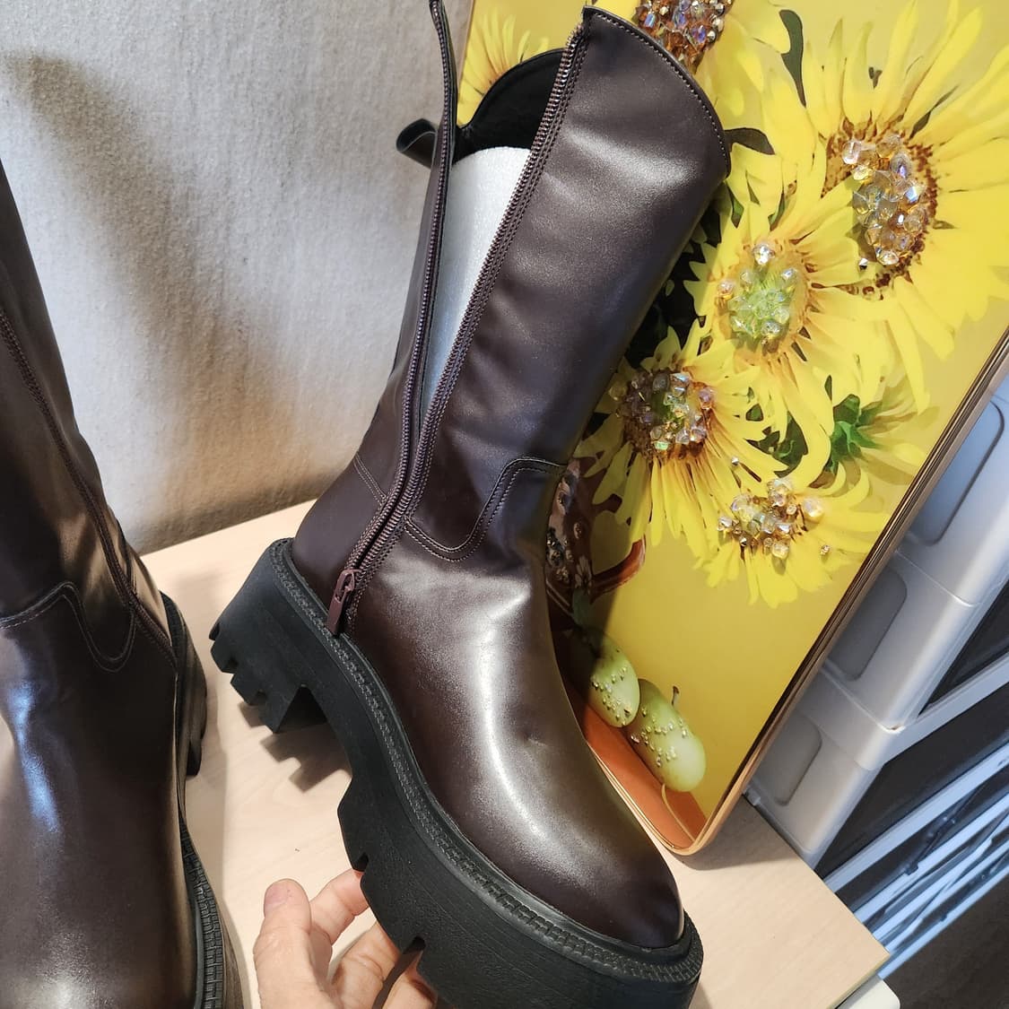 “초콜릿 러그솔 통굽 미들부츠✨ 실루엣 미쳤어요”250 상품이미지6