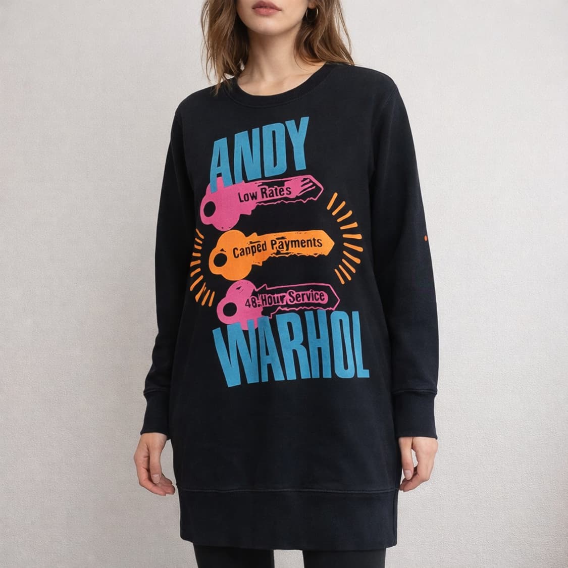 1980레어 빈티지 앤디워홀 맨투맨 원피스 SPRZ NY 팝아트 롱맨투맨 상품이미지1