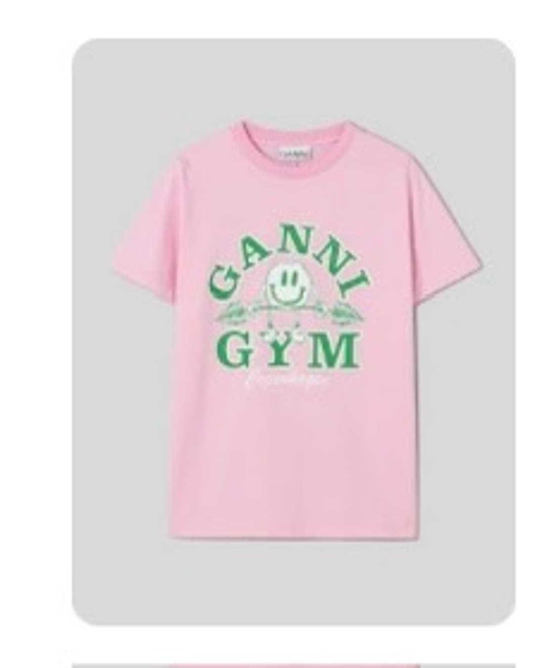가니 핑크 GYM 스마일 반팔 티셔츠 상품이미지1