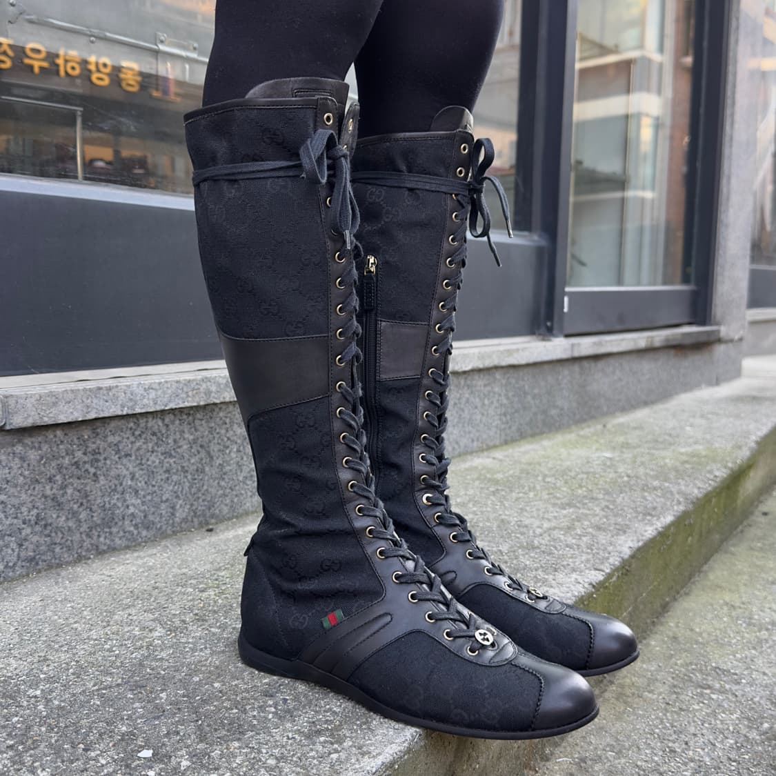 초 레어 00s 빈티지 구찌 니하이 복싱화 부츠 상품이미지2