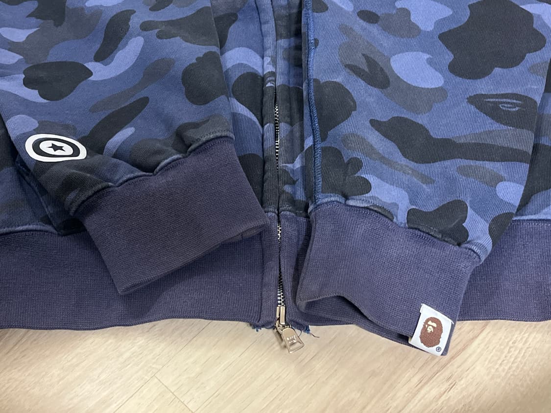 베이프 카모 샤크 후드집업 네이비 L 상품이미지2