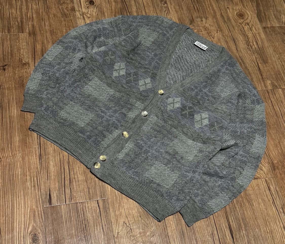 [XL] 지아니 알베르티 이탈리아 아가일 가디건 상품이미지1