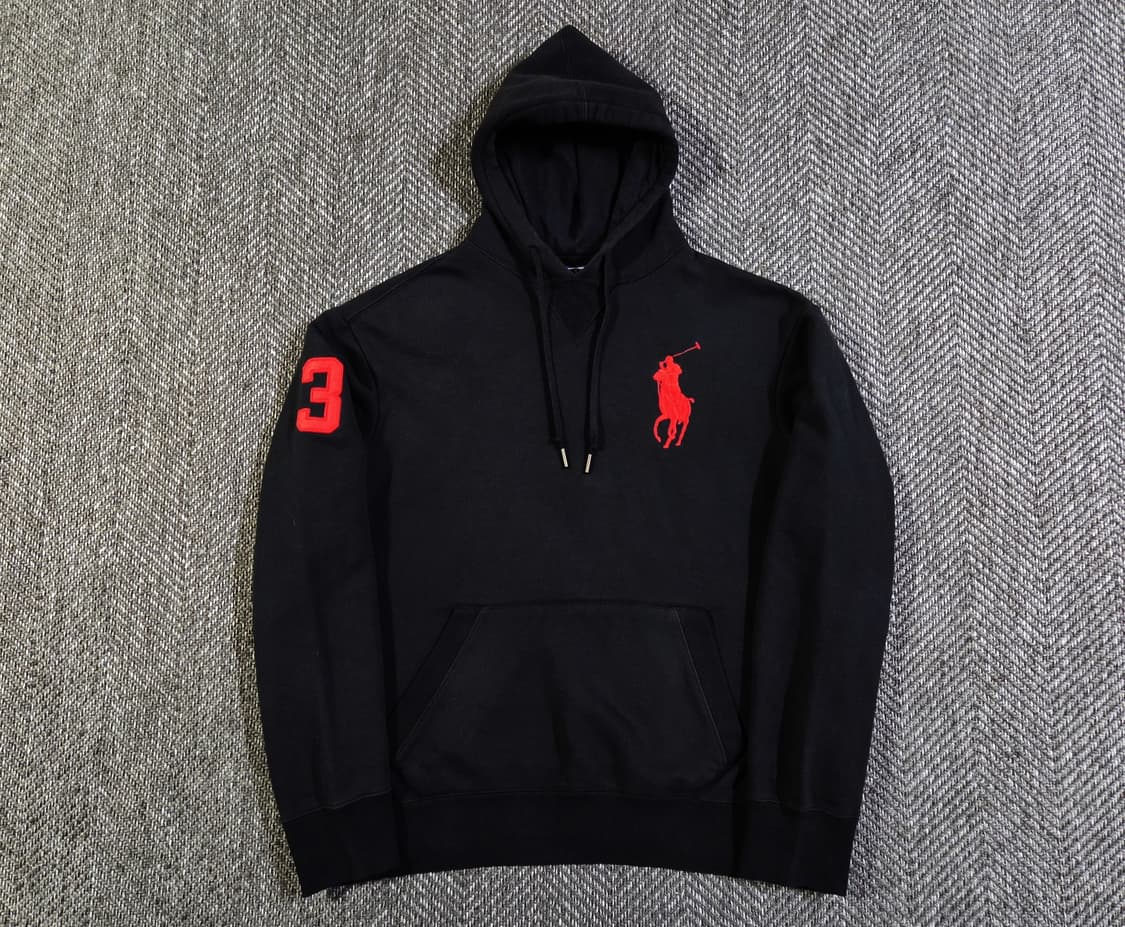 폴로 랄프로렌 빅포니 넘버3 검빨 레드 블랙 후드티
 상품이미지1