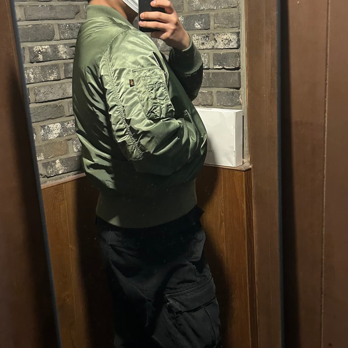 M) 알파인더스트리 MA-1 마원 항공점퍼 올리브 그린 레귤러핏 상품이미지9