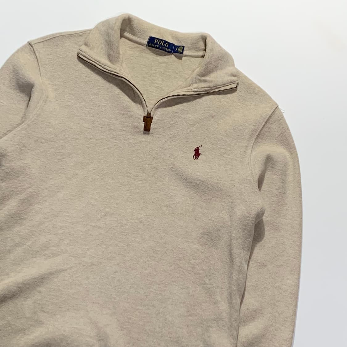 폴로 오트밀 반집업 니트 상품이미지2