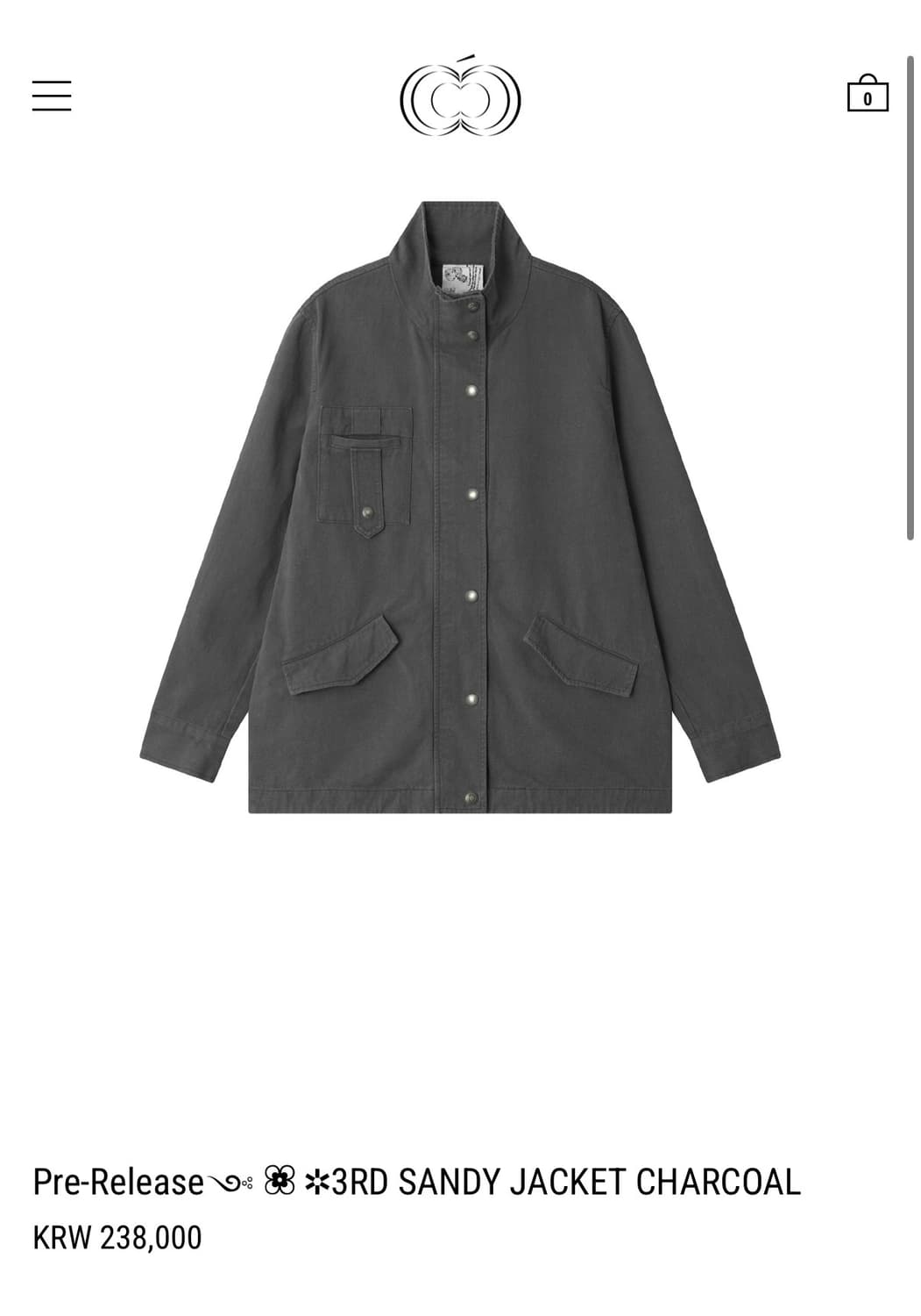 콜로신스 샌디자켓 차콜 상품이미지1