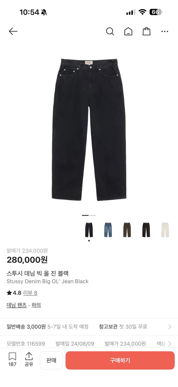 스투시 OL 데님 팬츠 블랙 30 상품이미지4