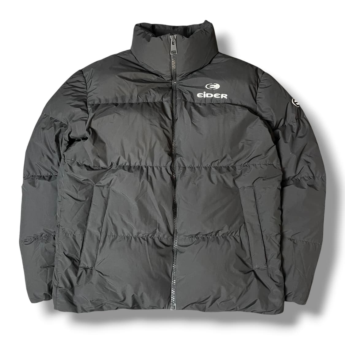 아이더 화이트 로고 블랙 푸퍼 다운 패딩 M 상품이미지1