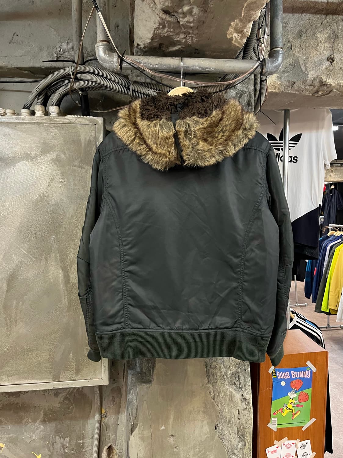 디젤 후드 퍼 봄버 자켓 카키 M #csz2360 상품이미지2