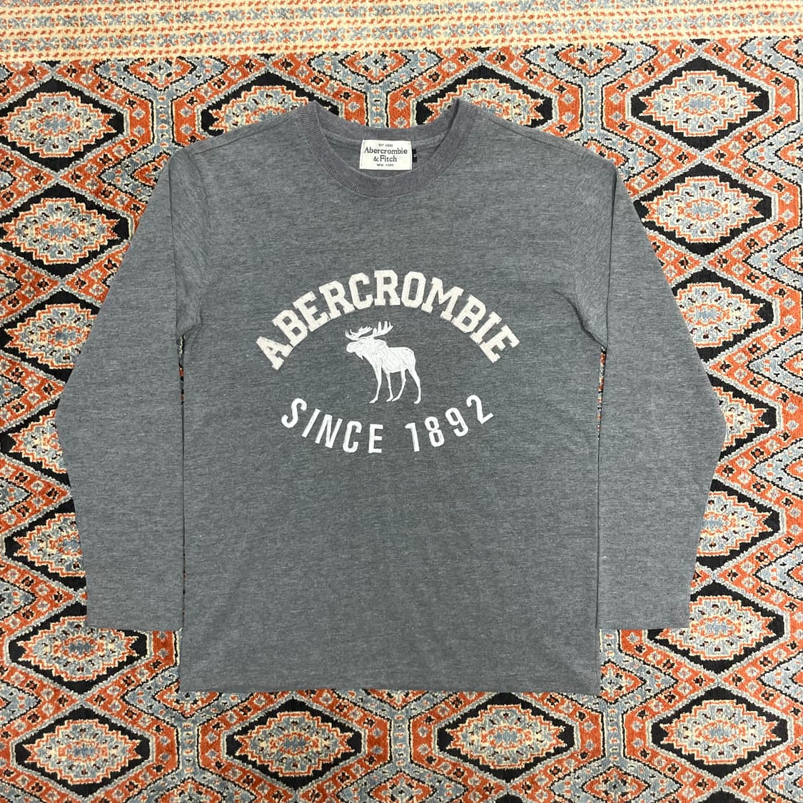 아베크롬비 스펠로고 그레이 긴팔 티셔츠 여성S 상품이미지1
