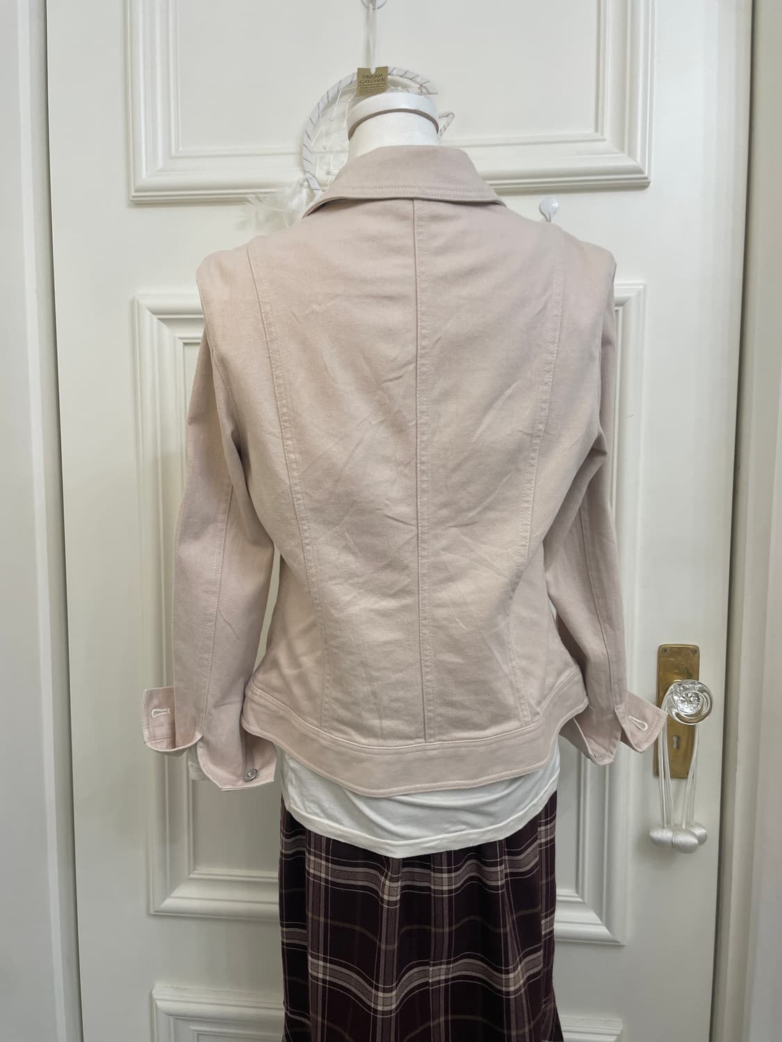 sheer pink cotton basic jacket(size-38) 상품이미지5