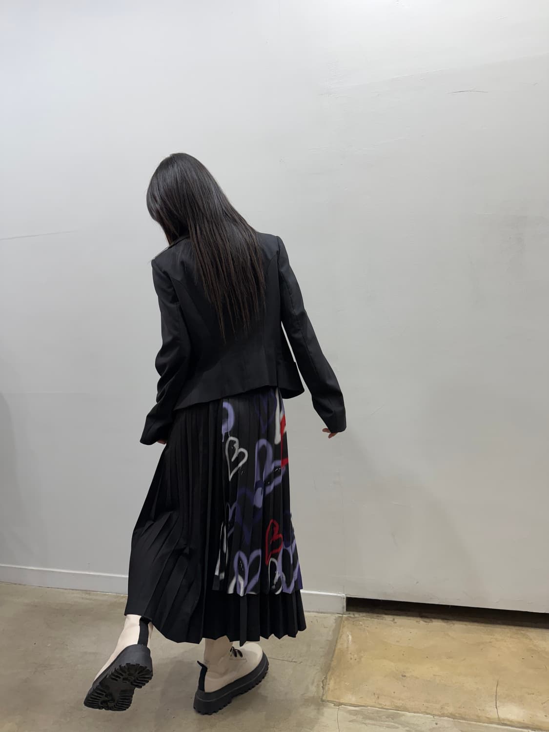 비비안 웨스트우드 그래피티 플리츠 롱 스커트 상품이미지5