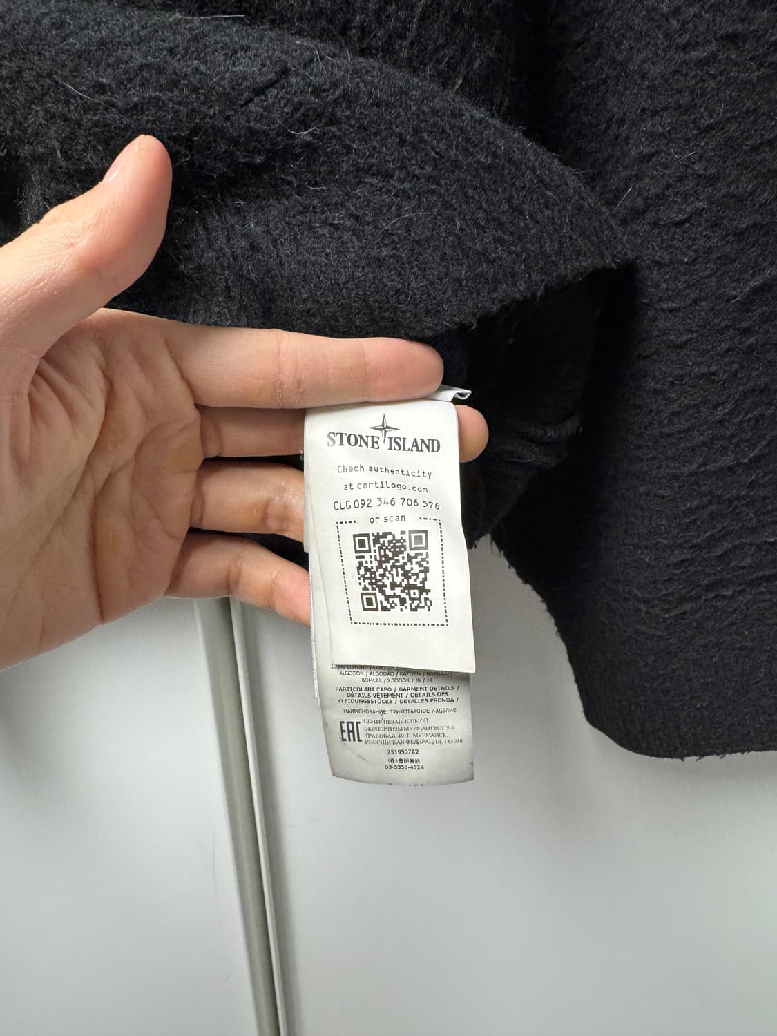[2xl] 스톤아일랜드 쉐도우프로젝트 니트 블랙 (정품qr) 상품이미지5