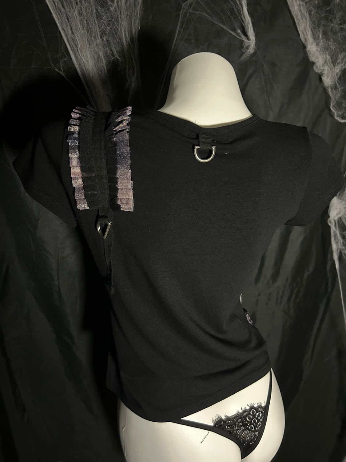 punk purple shirred belt detailed tee 상품이미지3