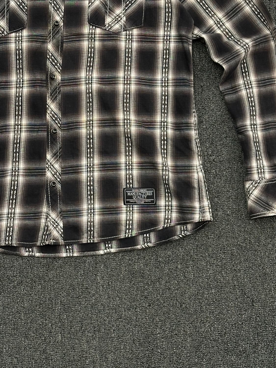 M)VILLAND 빈티지 웨스턴 체크패턴 긴팔셔츠 상품이미지4