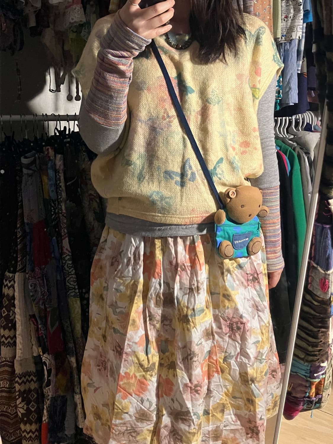 단추귀 곰돌이 미니가방 (착샷O) 상품이미지2