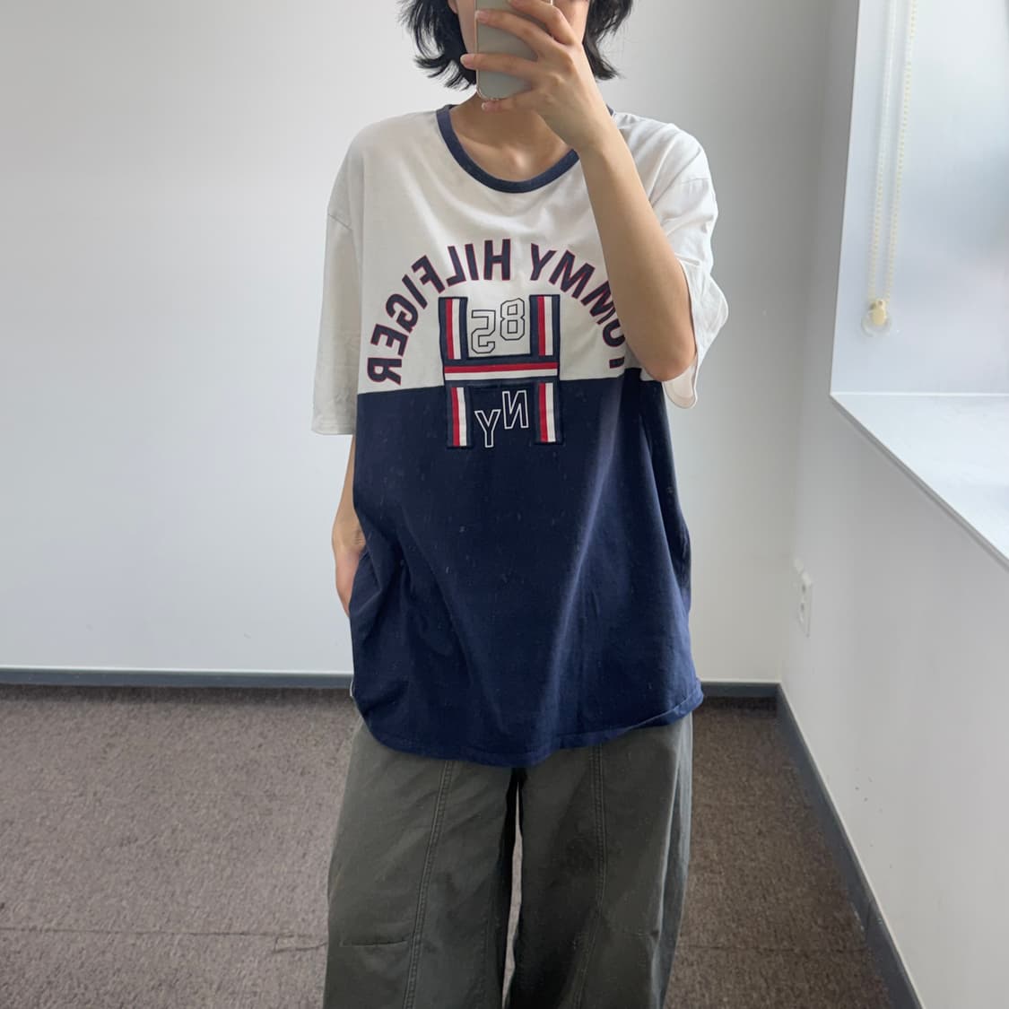 Tommy Hilfiger 타미힐피거 네이비 배색 반팔 상품이미지1
