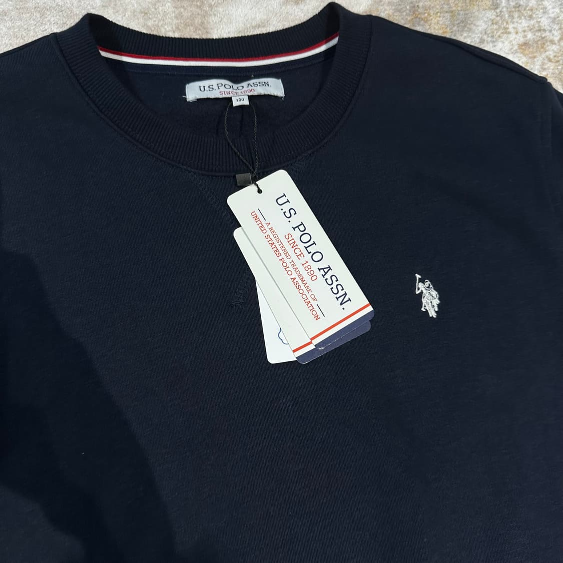 US POLO ASSN 화이트 포니3 네이비 맨투맨 새상품 상품이미지2