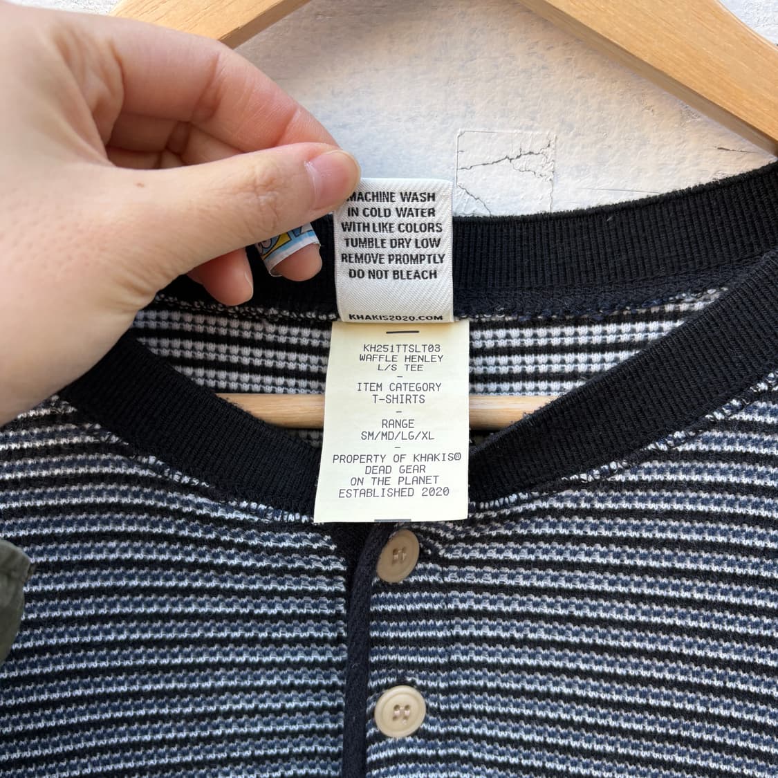 Khakis 카키스 와플 헨리넥 롱슬리브 티셔츠 상품이미지5