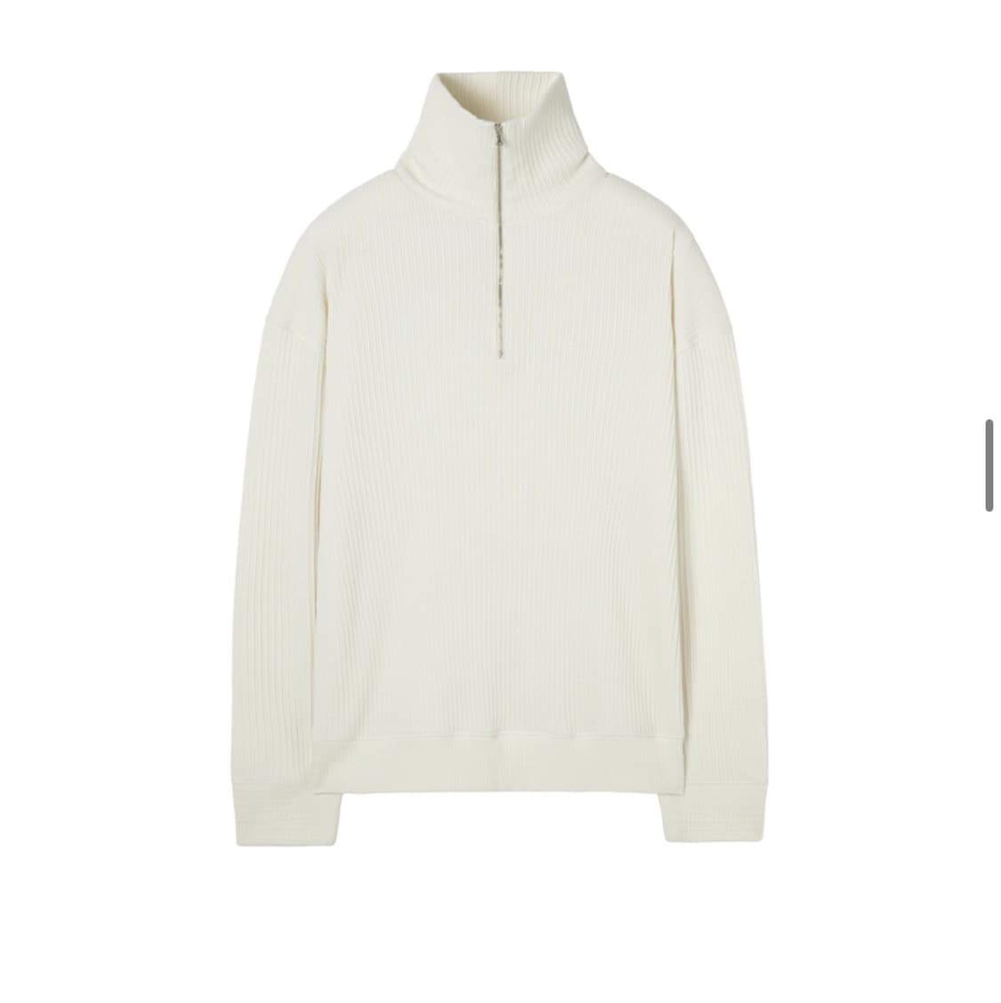 인사일런스 볼드 리브 하프 집업니트 CREAM L사이즈 상품이미지3