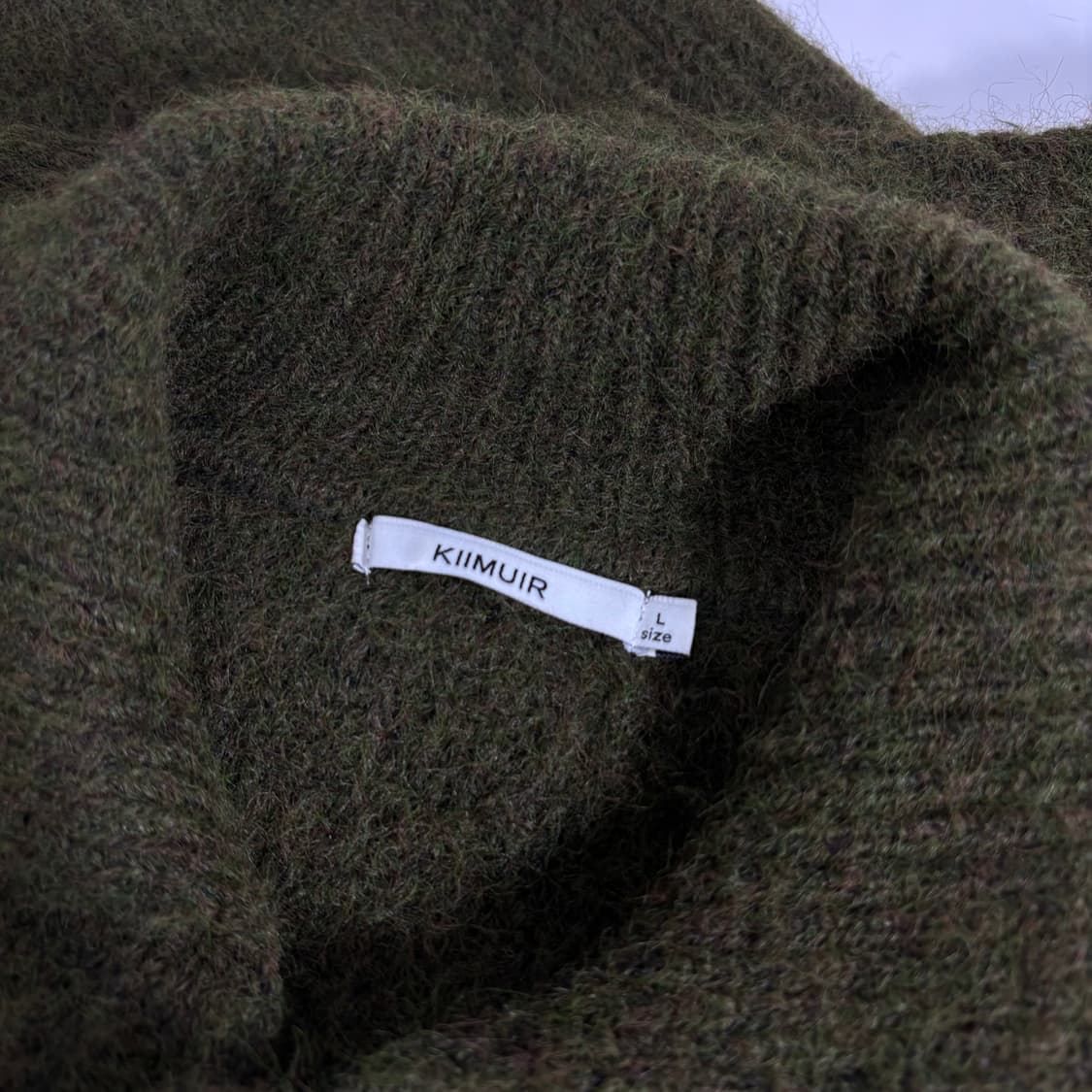 L 키뮤어 카키 오버핏 카라 가디건 상품이미지4