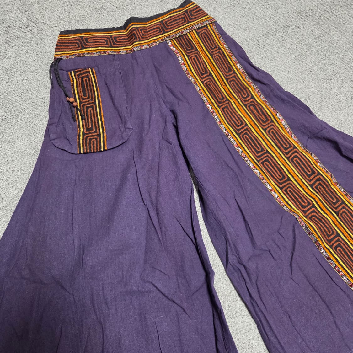 태국제 전통 에스닉 와이드 팬츠 26-28 상품이미지2