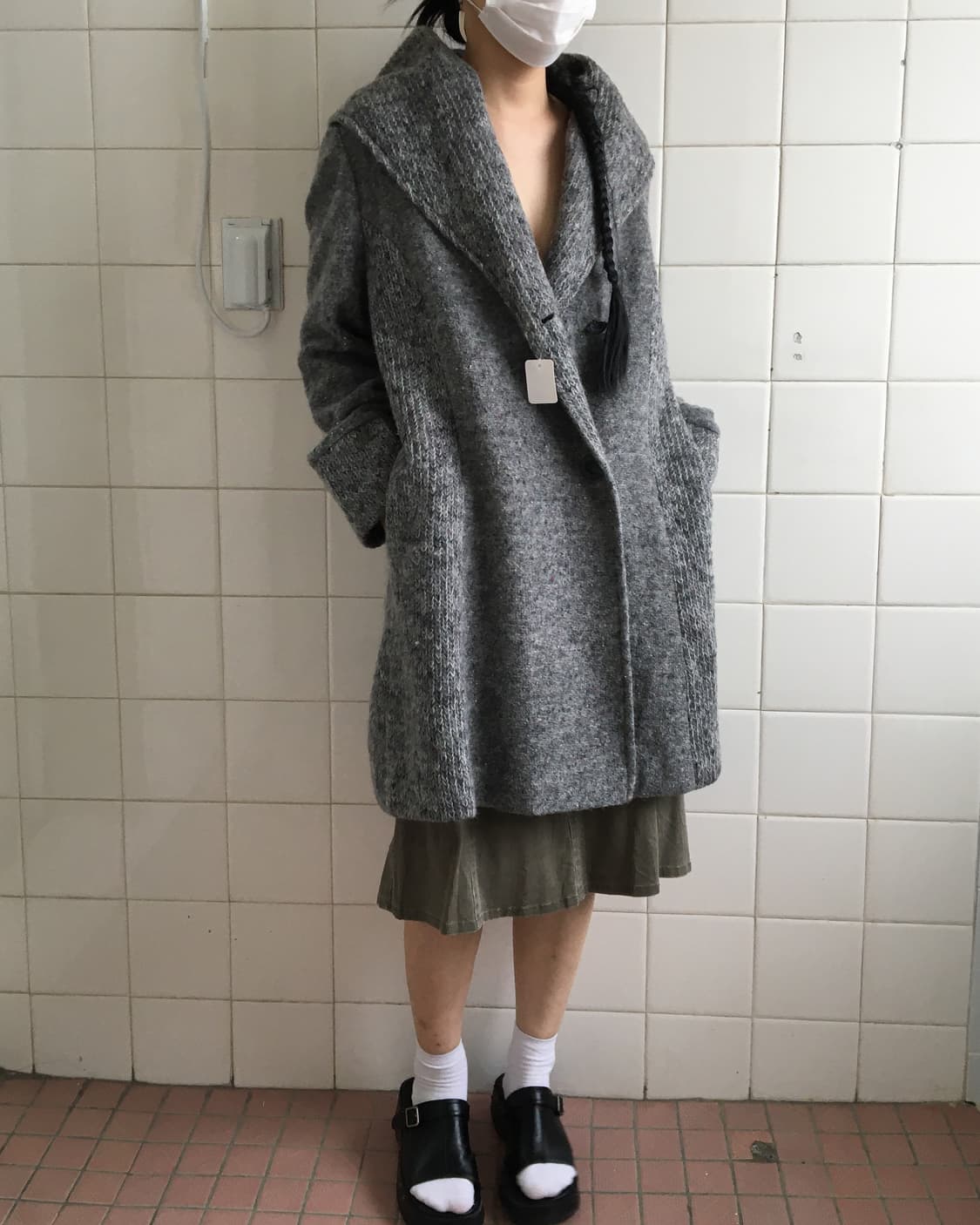 Neck line point woolen coat 상품이미지6