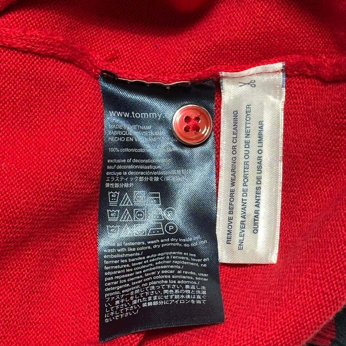 XS 타미힐피거 여성용 코튼 레드 가디건 상품이미지5