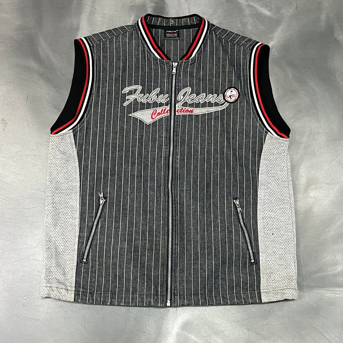  푸부 스트라이프 집업 베스트 y15922 상품이미지1