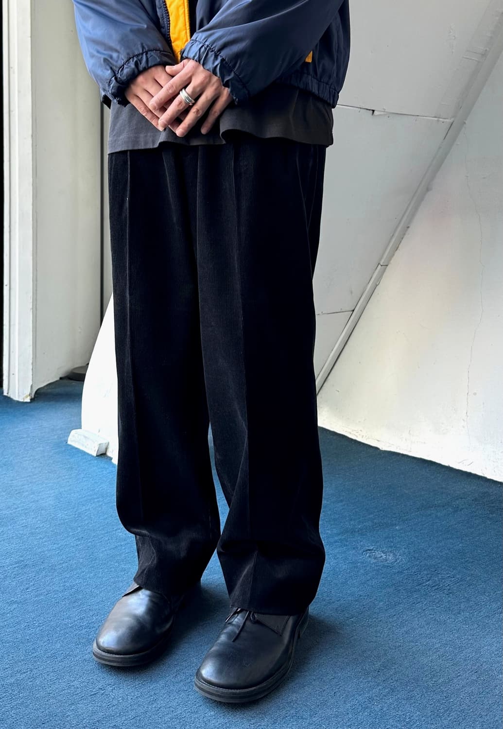 Cord design 2 tuck wide pants 상품이미지10