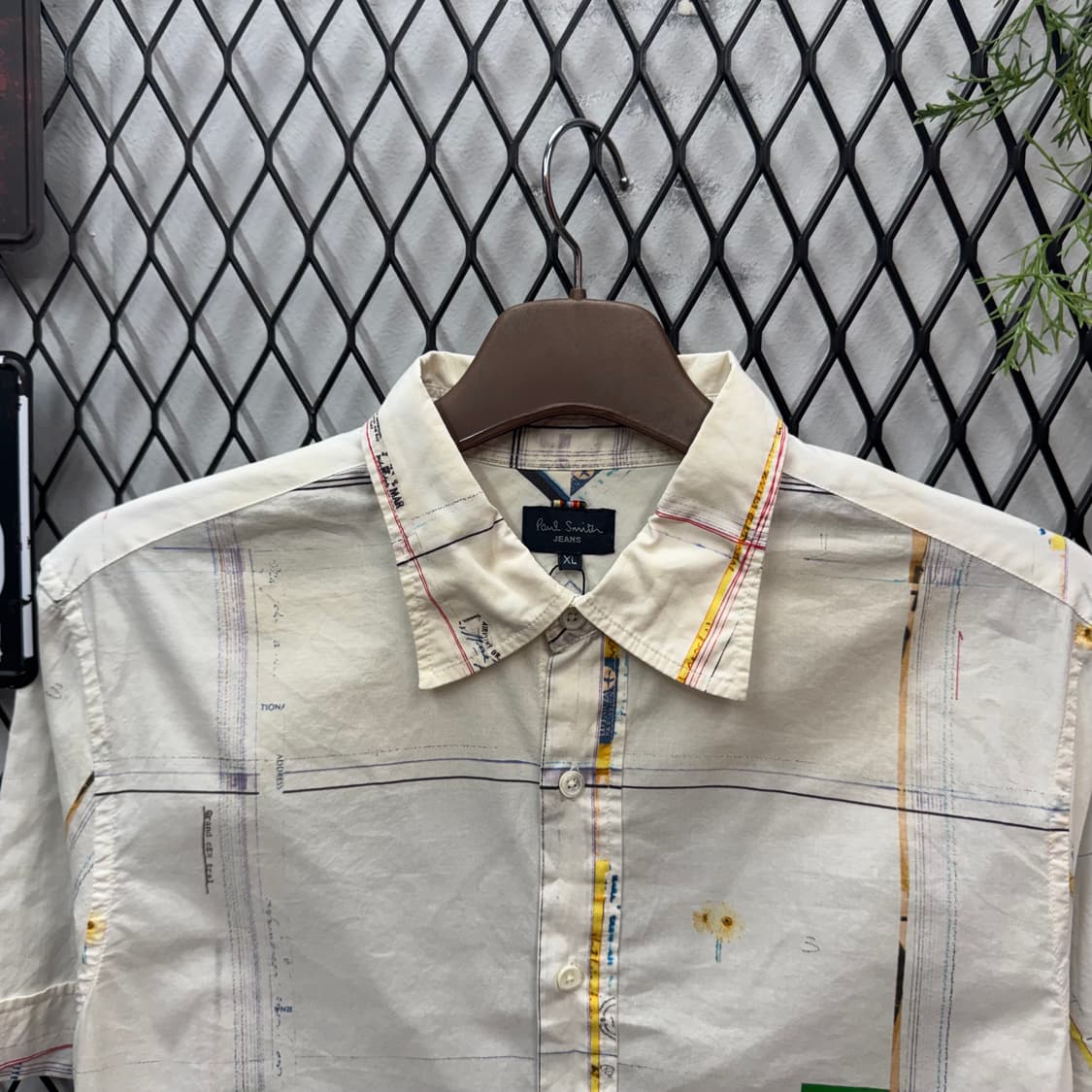 00s 폴 스미스 진스 반팔 코튼 셔츠 그래픽 프린팅 포인트 화이트 상품이미지3