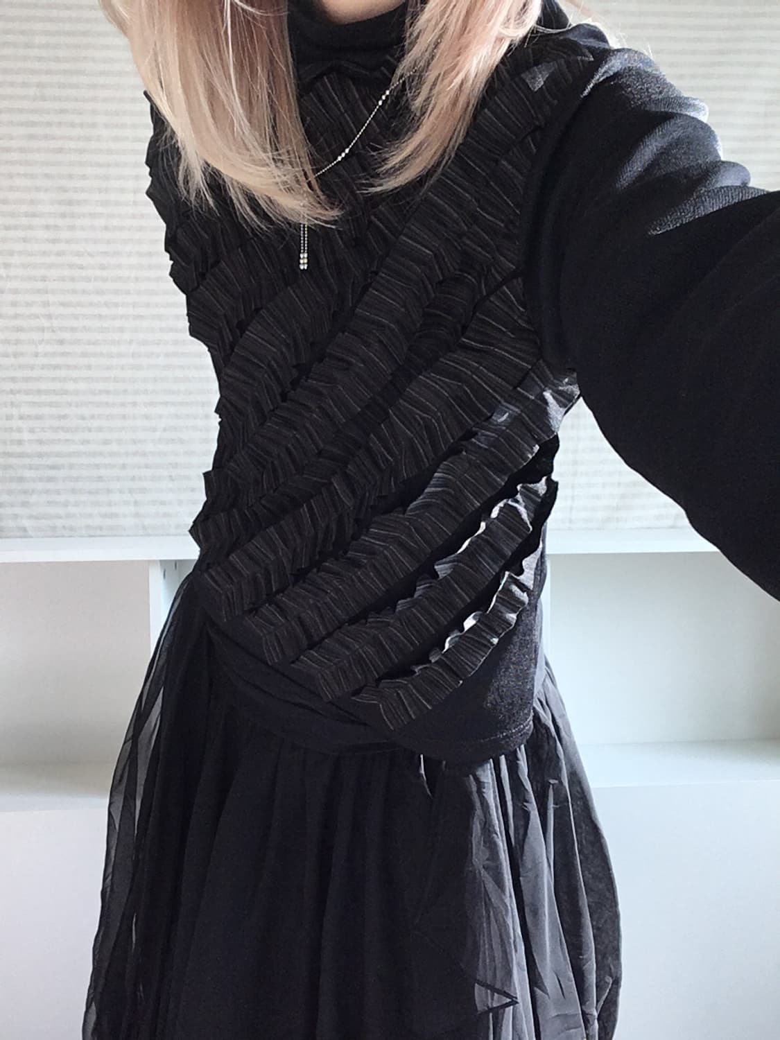 jpn vintage khaki stripe frill pullover  상품이미지8