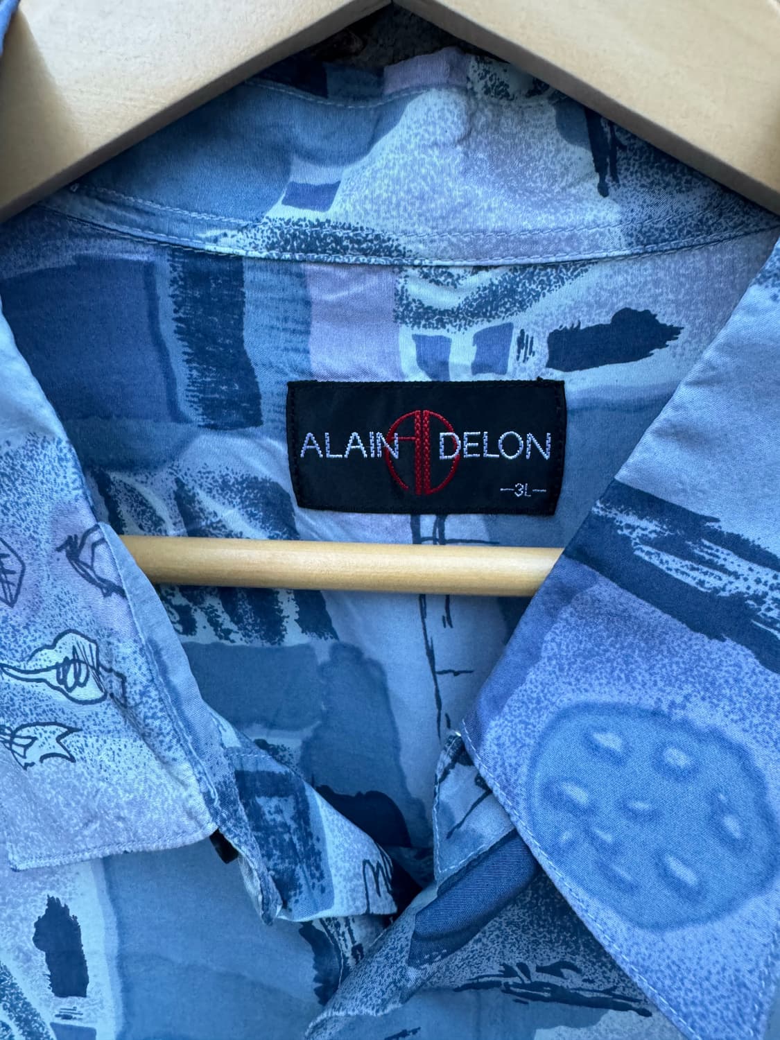 일본 빈티지 실크 100 에스닉 패턴 셔츠 3L 상품이미지4