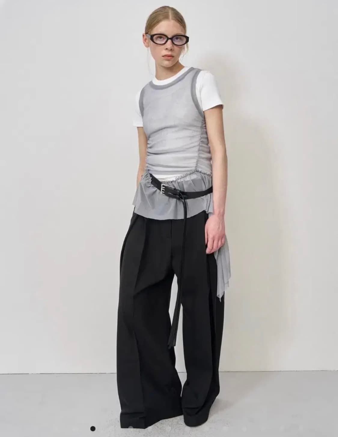 Mesh Frill Top 상품이미지1