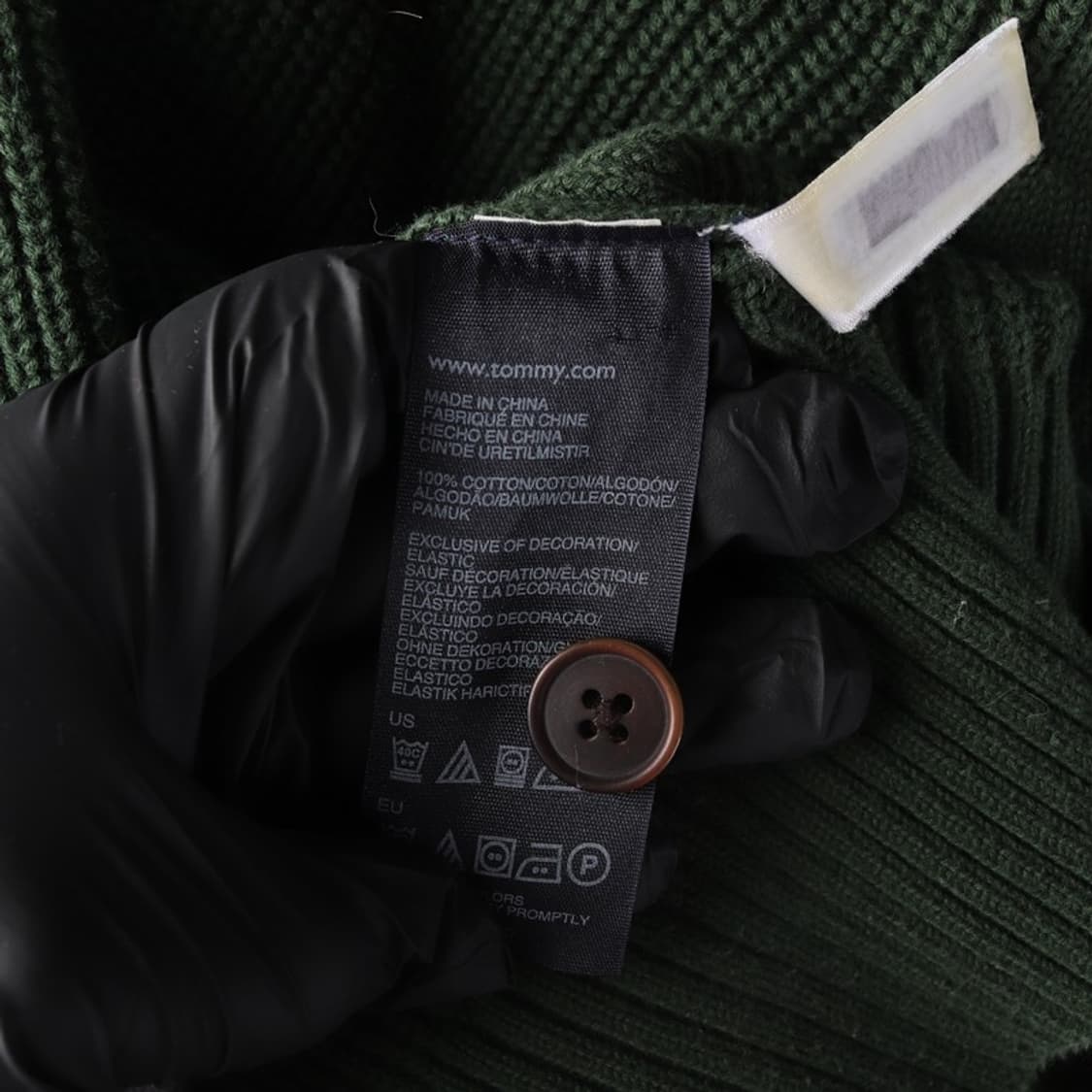 타미힐피거 숄칼라 코튼 니트 스웨터 다크그린 XS 상품이미지7
