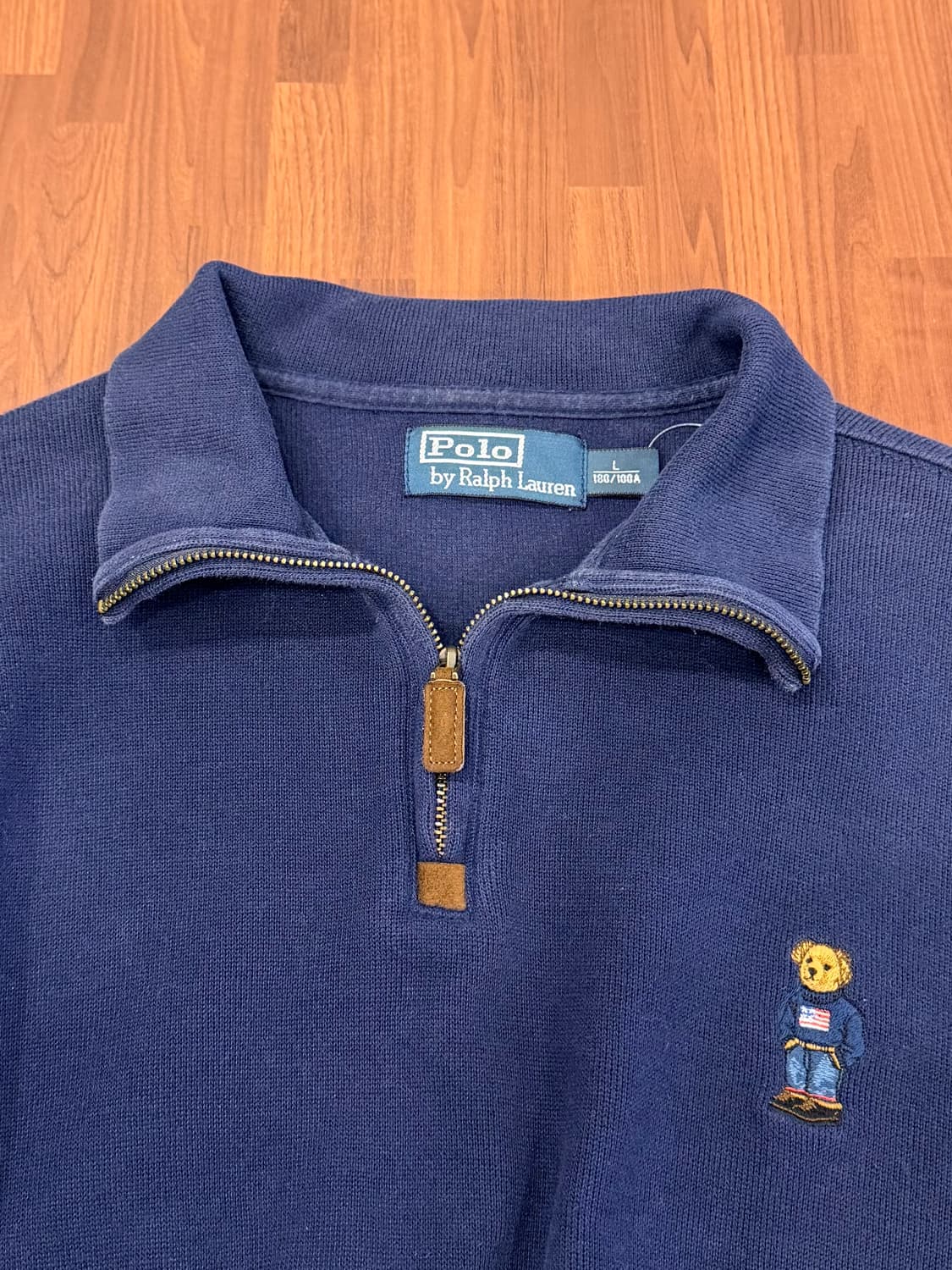 Polo RL 폴로 랄프로렌 폴로베어 하프넥 쿼터 집업 니트 (navy) 상품이미지8