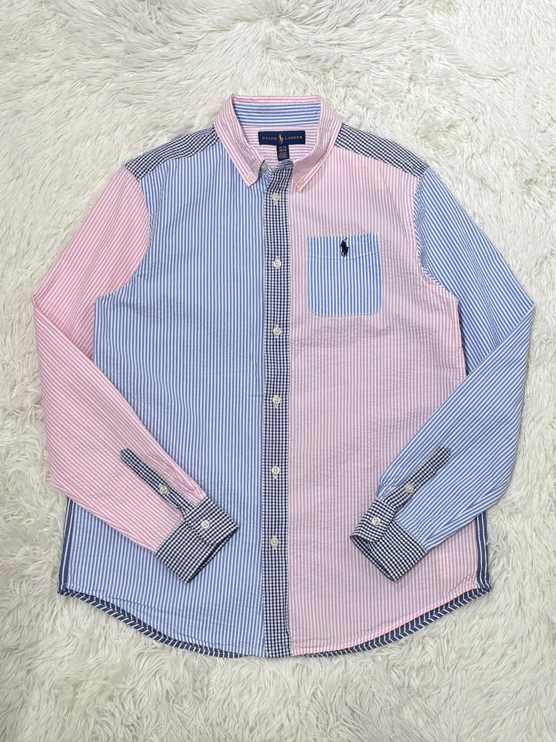 폴로랄프로렌 네이비포니 배색 스트라이프 셔츠 상품이미지3