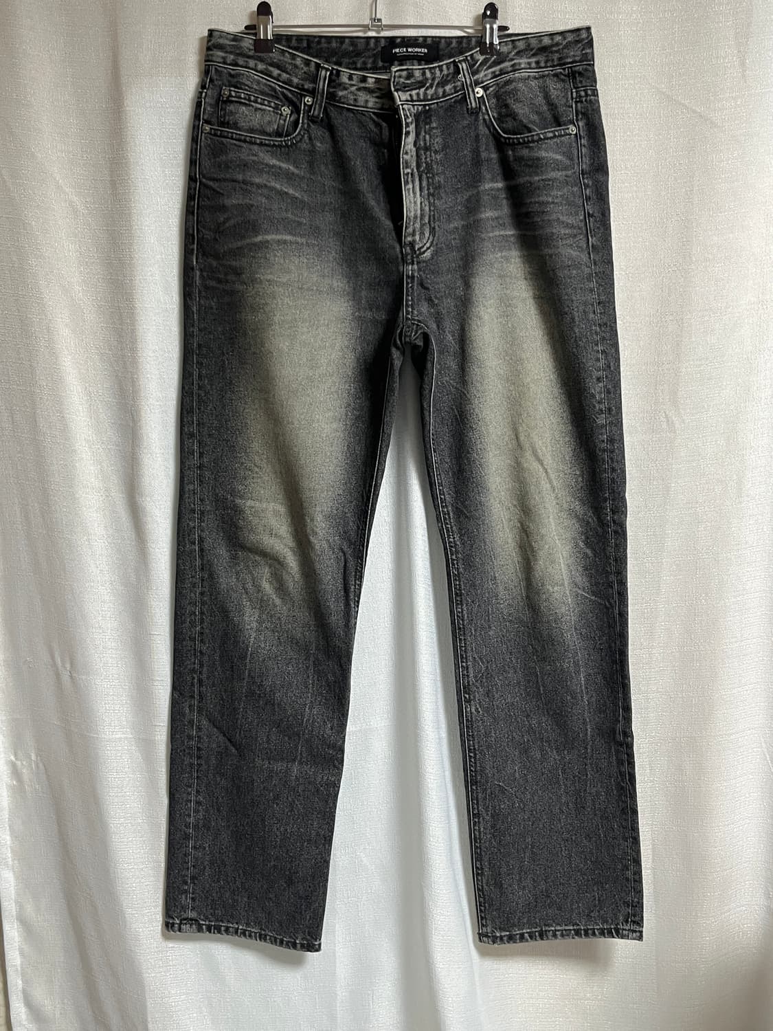 피스워커 흑청 워싱 세미와이드 데님팬츠 34 상품이미지1