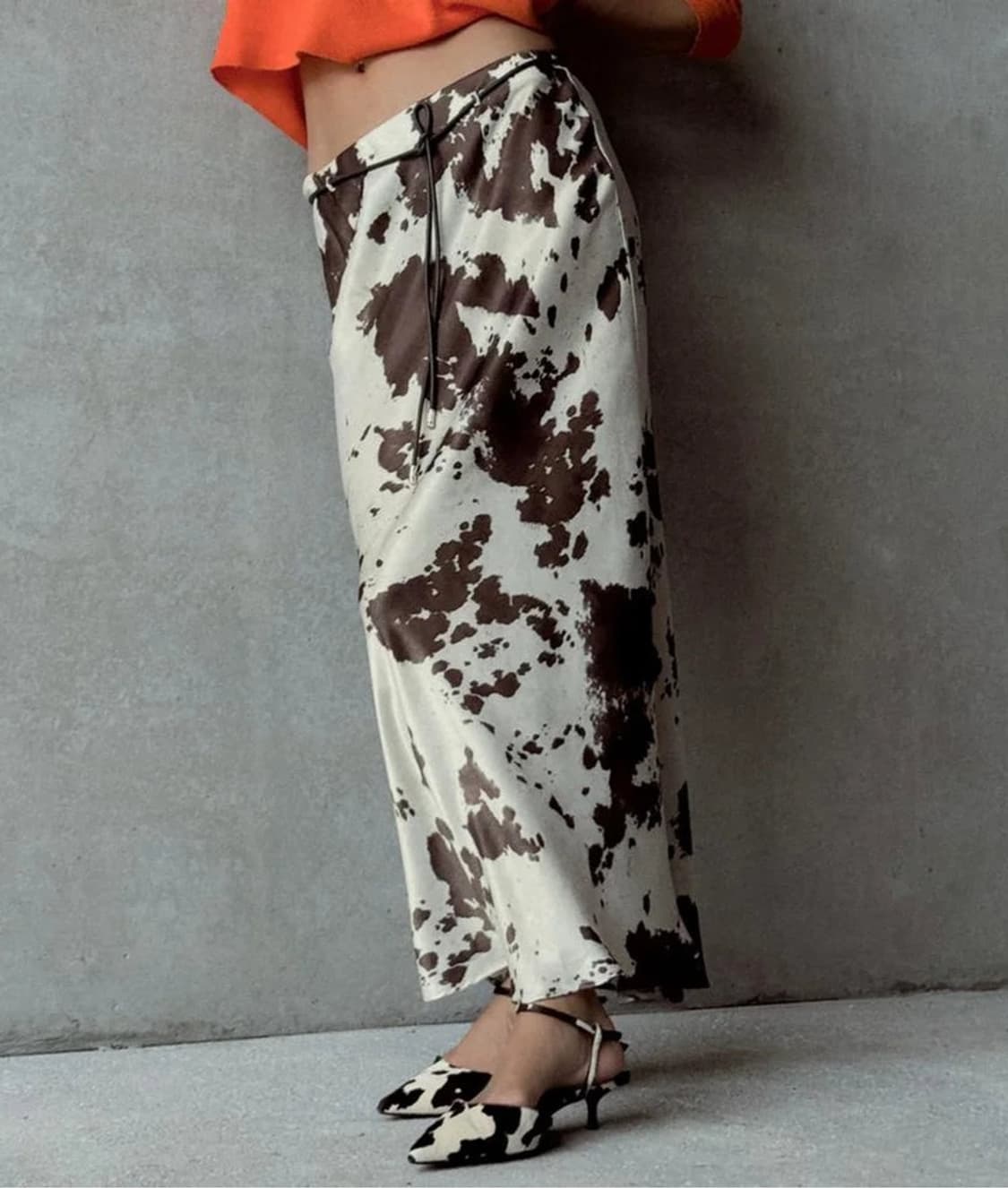 ZARA 자라 카우 패턴 스커트 상품이미지1