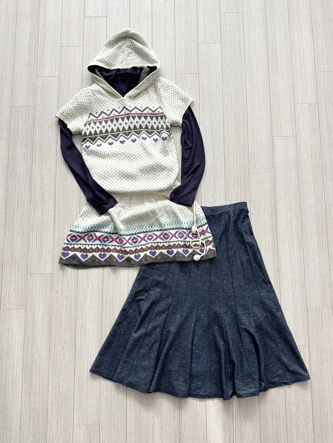 jpn 히피 하구미 스즈코 키치 괴짜 레이어드 코디세트 상품이미지1