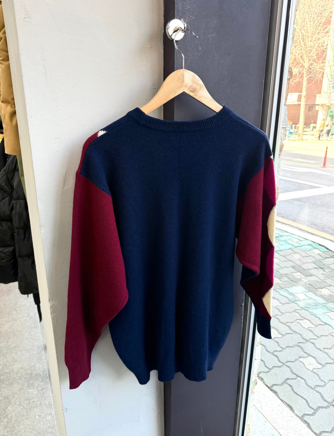 100/ 버버리 아카이브 버진울 아가일 니트 스웨터 상품이미지7