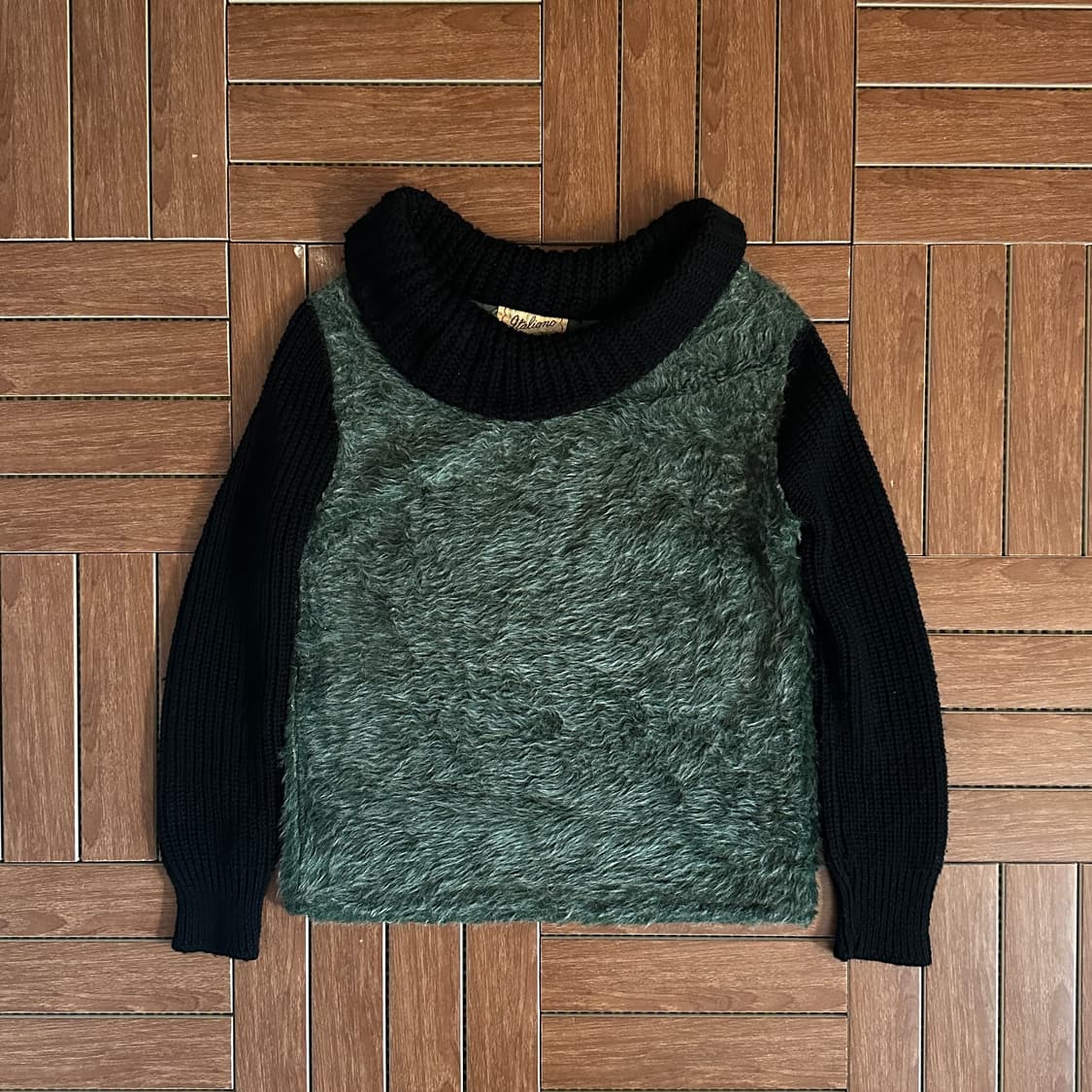 50‘s Italiana fake fur switching knit 상품이미지1