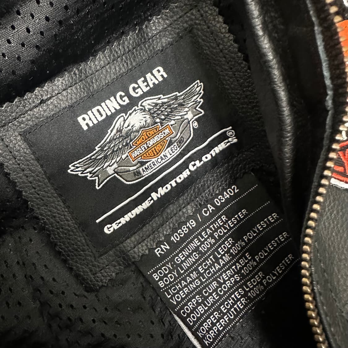 할리데이비슨 모터사이클 레더 가죽 자켓 블랙 XS 상품이미지8