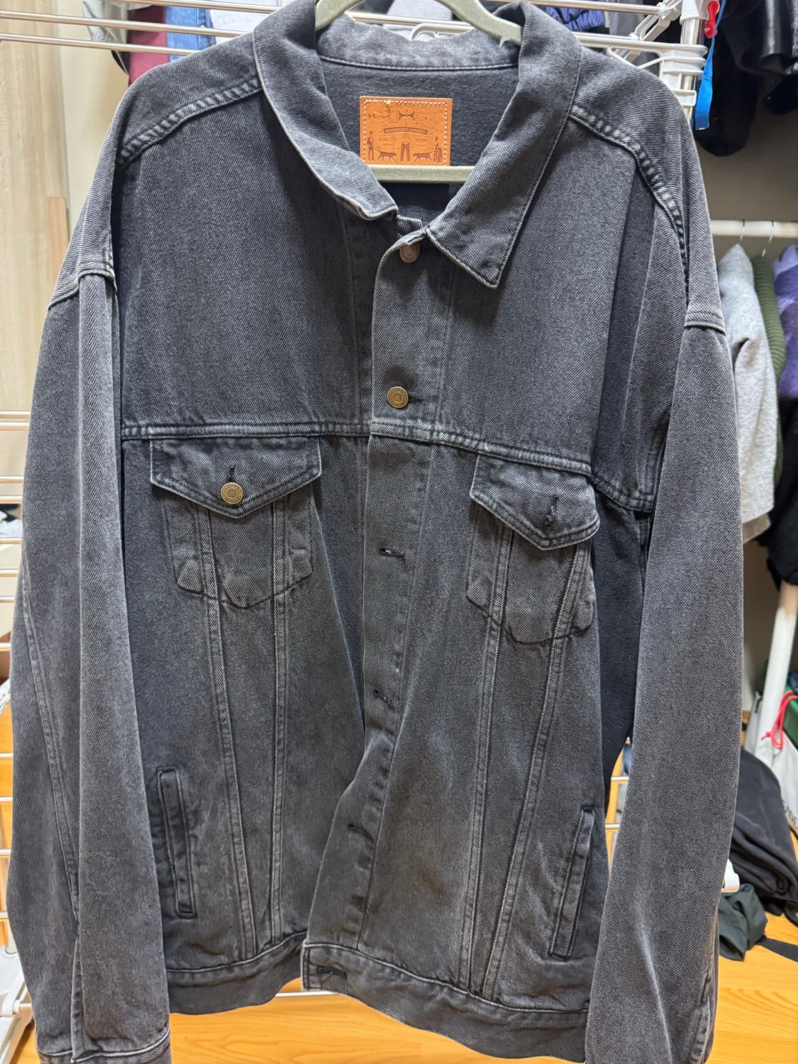 모드나인 흑청 데님자켓 M 상품이미지1