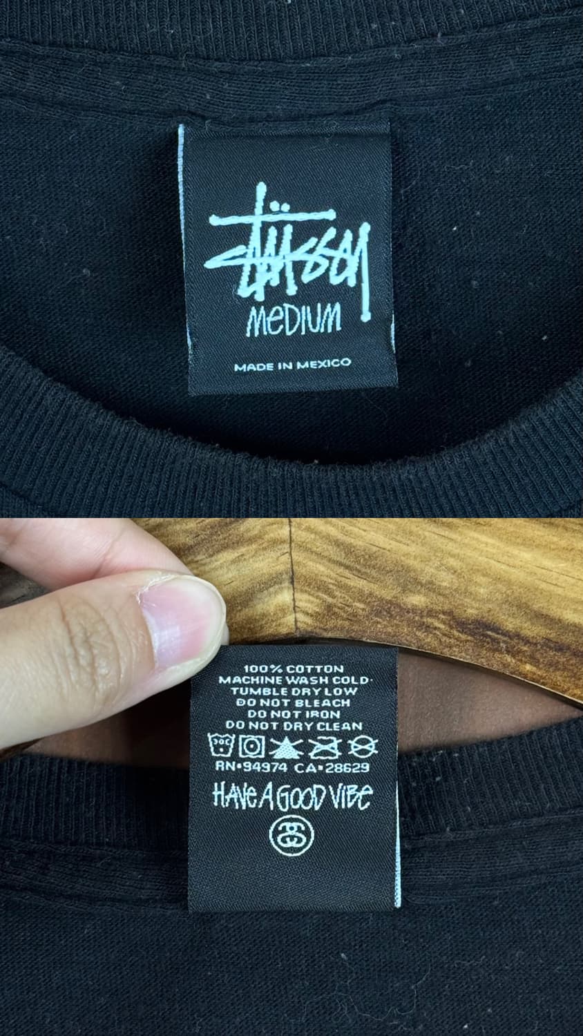 스투시 올드스쿨  반팔 티셔츠 블랙 상품이미지10