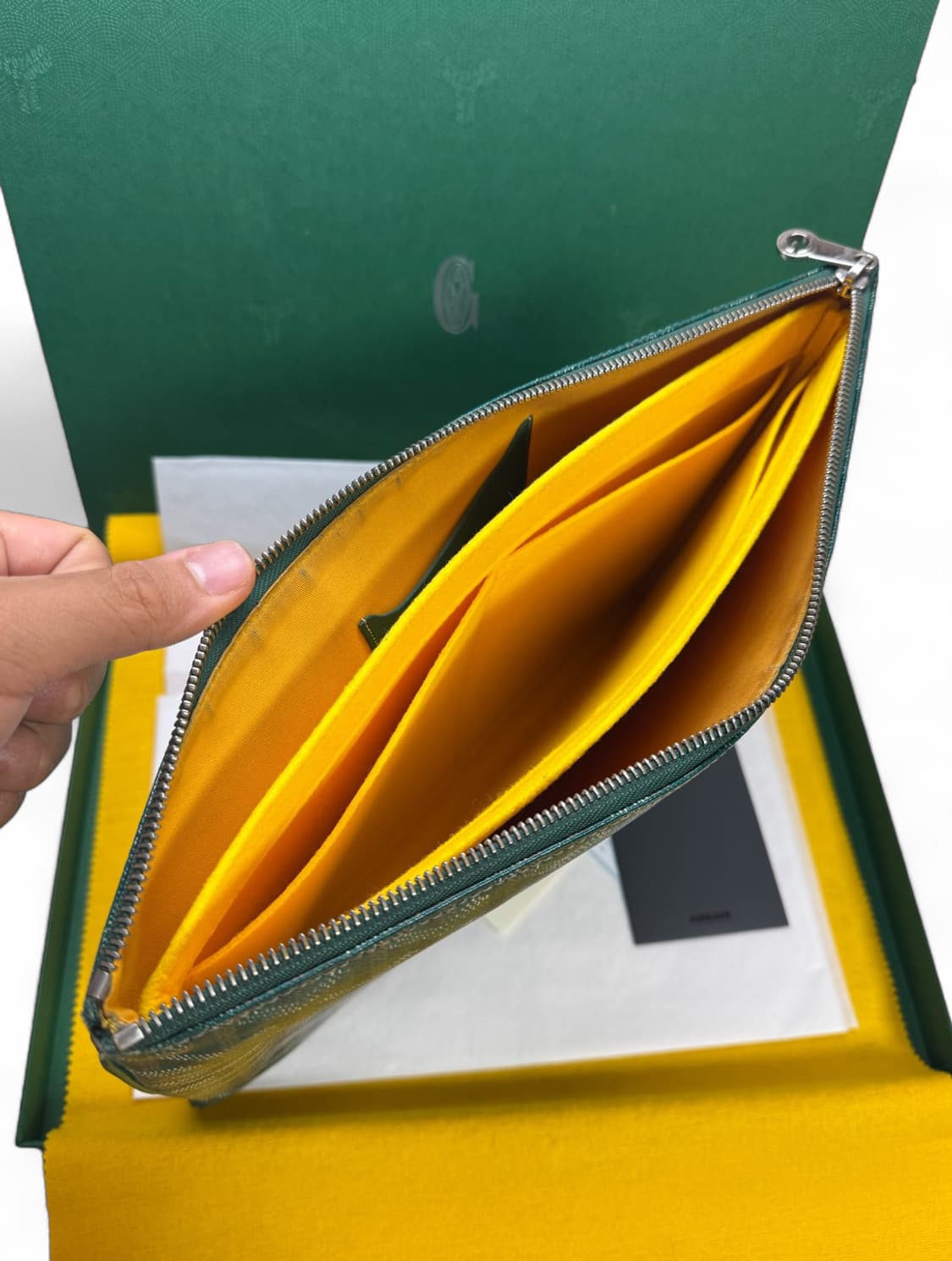 [풀구성 / 급처]고야드 세나 클러치 그린 mgm 사이즈 상품이미지7