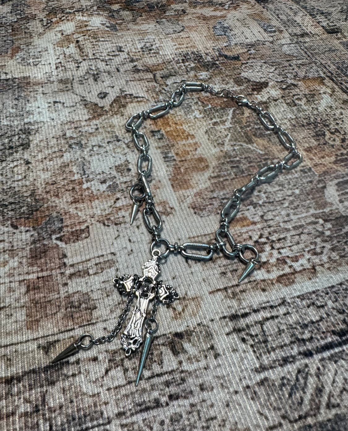 Vintage Cross Chain Necklace 상품이미지1